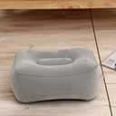 2 x Inflatable Travel Foot Rest Pillow, Head Pad, Soft Flocking Pillow, Flights Relax Cushion Ottomans Leg Up with Air Pump for Office, Home Relax, Camping and Travel Use (Gray, 1 Pcs)
