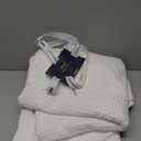 POLYTE 430 GSM Microfiber Oversize Quick Dry Lint Free Bath Towel, 60 x 30 in, 4 Pack (Waffle Weave) (White)