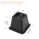 Ihomepark Bed Risers 4 Inch Heavy Duty, Square Furniture Frame Lift for Couch, Chair, Desk, Sofa and Bunk Bedpost, Set of 4