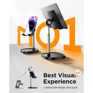 LISEN Cell Phone Stand Phone Holder for Desk Office Decor, Office Desk Accessories Gifts Women PC Gaming Essentials iPhone Stand Gadgets Men Fit OtterBox Case Switch iPad Air Tablet 410 in