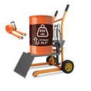Hydraulic Material Lift Pallet Truck - 450 lbs Manual Winch Stacker, 39.5" Max Lift Dolly, 18.5" Fork Length, 9" Polyurethane Wheels