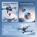 RC Drone with HD Camera 5 Inch LCD Screen Remote Controller, Professional Brushless Motor Drone Auto Return, Waypoints, Foldable Quadcopter with 2 Batteries & Portable Case for Beginners and Adults