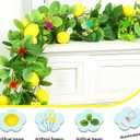 1Pcs Artificial Lemon Vines,1Pcs 78.7 Inch Neon Light,Fake Vine is 78.7 Inches,Leaf 6.1 Inches,Faux Fruit Vine Garlands with Lemon for Room Door Wall Mantle Wedding Party Table Garden Decorations