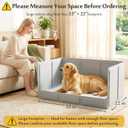 Dog Litter Box with High Walls, Foldable No-Assembly Indoor Dog Potty Tray, Waterproof No-Spill Dog Pee Pad Holder for Small and Medium Dogs, Easy to Clean, Gray (33"x22"x16")
