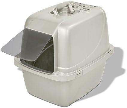 Van Ness Pets Odor Control Large Enclosed Cat Litter Box, Hooded, Pearl, CP6, no plastic door