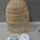 Arturesthome Natural Rattan Pendant Light, Woven Lantern Chandelier Pendant Lamp Shade, Hanging Ceiling Light, Handmade Lampshade for Kitchen Island Hallway Foyer, 13.7" * 19.68"