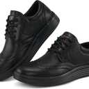 Mens Oxford Dress Shoes: Black 11 Comfortable PU Leather Business Casual Shoe for Office Work (Black)