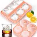 Ice Cube Tray with Lid, Silicone Ice Molds with Round, Square, Diamond, Rose, Large Ice Cube Mold for Whiskey, Bourbon, Cocktails, Easy Release BPA Free, Set of 2