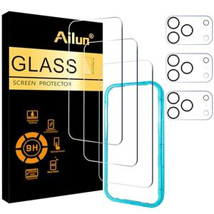 Ailun 3 Pack Screen Protector for iPhone 17 Pro [6.3 inch] + 3 Pack Camera Lens Protector with Installation Frame,Sensor Protection,Dynamic Island Compatible,Case Friendly Tempered Glass Film