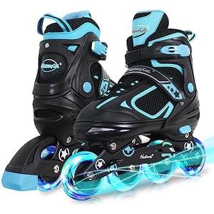 MammyGol Adjustable Inline Skates for Kids Boys Girls Youth with Light up Wheels Ages 4-16