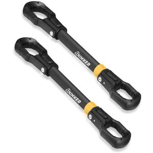 BUNKER INDUST 2 PCS Bike Bar Adapter for Bike Rack, Bicycle Bike Top Tube Crossbar Adapter- 70 LBS Wight Capacity, Adjustable Iron Steel Bike Frame with Rubber Hooks