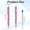 4 PCS Bling Rhinestone Sparkly Pens Crystal Glitter Metal Ballpoint Cute Fancy Ink Pen with 4Pcs Refills Colorful Desk Accessory for Women Office Birthday School Christmas Graduation