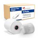 Clover Flex Paper Rolls - 10 Rolls - 2 1/4'’ x 50’- 48 GSM - Clover Flex Receipt Paper Compatible for C401, C403, C405 and C406 POS Machines - BPA Free Material