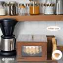 3 in 1 Coffee Filter Holder, Coffee Filters Storge Organizer with Lid for Home Kitchen Barista (Brown)