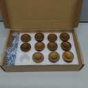 12 Pack Antique Brass Cabinet Knobs, Classic Vintage Drawer Knobs, Solid Zinc Alloy, Decorative Cabinet Hardware for Dresser Drawers, Kitchen Cupboard and Bathroom Vanity