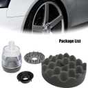 Tire Shine Applicator, 4.8" Reusable Tool for Car & Truck Tire, Professional Car Detailing Brush, Easy to Use, Car Tire Shine Applicator Pad, Press Automatic Liquid Dispenser Cleaner for Cars
