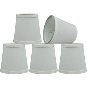 Aspen Creative 32722-5A, Empire Clip-On Chandelier Lamp Shade, White, 3" Top x 4" Bottom x 4" Slant Height, Set of 5