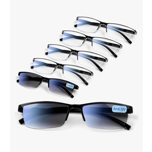 6 pack Executive Style Reading Glasses Men - Durable Readers with 99% Blue Light Blocking - Comfortable Fit with TR90 Frames(2.0)