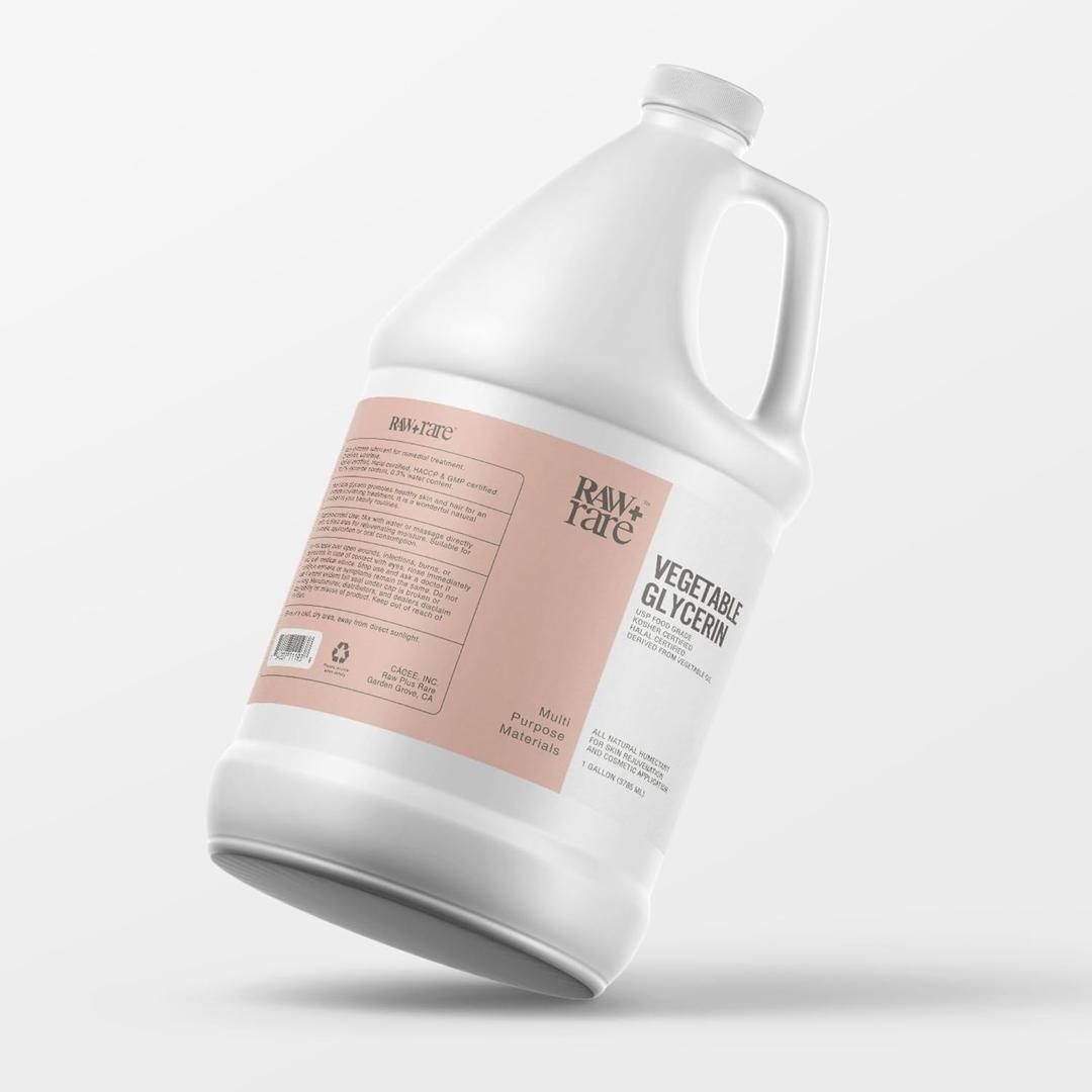 Natural Glycerin for Skin and Face, Bulk Gallon (128 fl oz), USP Food Grade/Cosmetic Grade, for Hair, Skin, Crafts, Soap Base Oil - Kosher, Halal and Pharmaceutical Grade