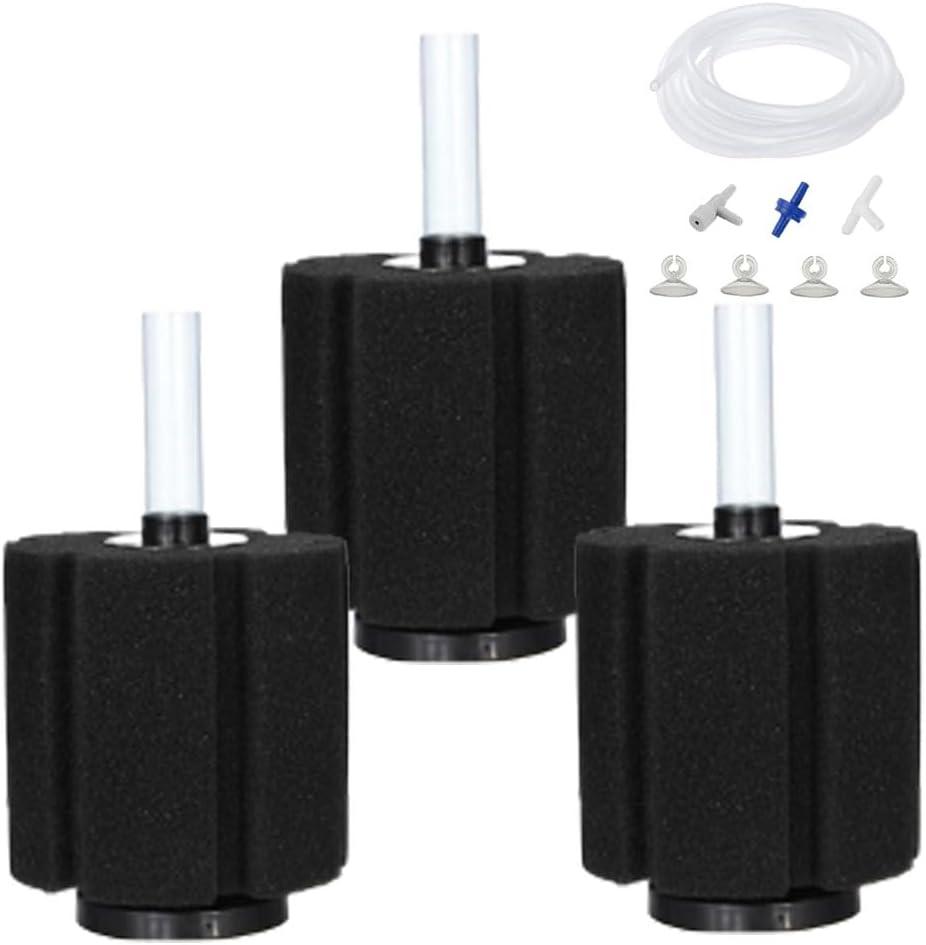Bio Sponge Filter for Betta Fry Aquarium Fish Tank Up to 60 Gallon Each, 3-Pack (L)