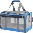 Adkyop Large Cat Carriers Dog Soft Sided Carriers Cat Soft Sided Carriers Airline Approved Kitten Carrier Reptile Carrier Squirrel Carrier Guinea Pig Carrier(Large_Blue)