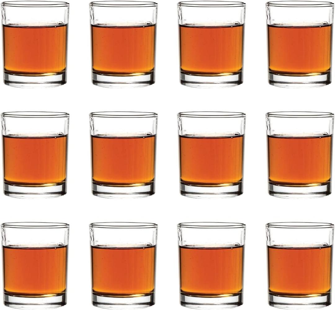 Vikko Shot Glasses, Set of 12 Tequila Shot Glass, 2.75 Ounce Small Glasses with Heavy Base, Whiskey, Espresso, Spirit, Cordial Shot Glass