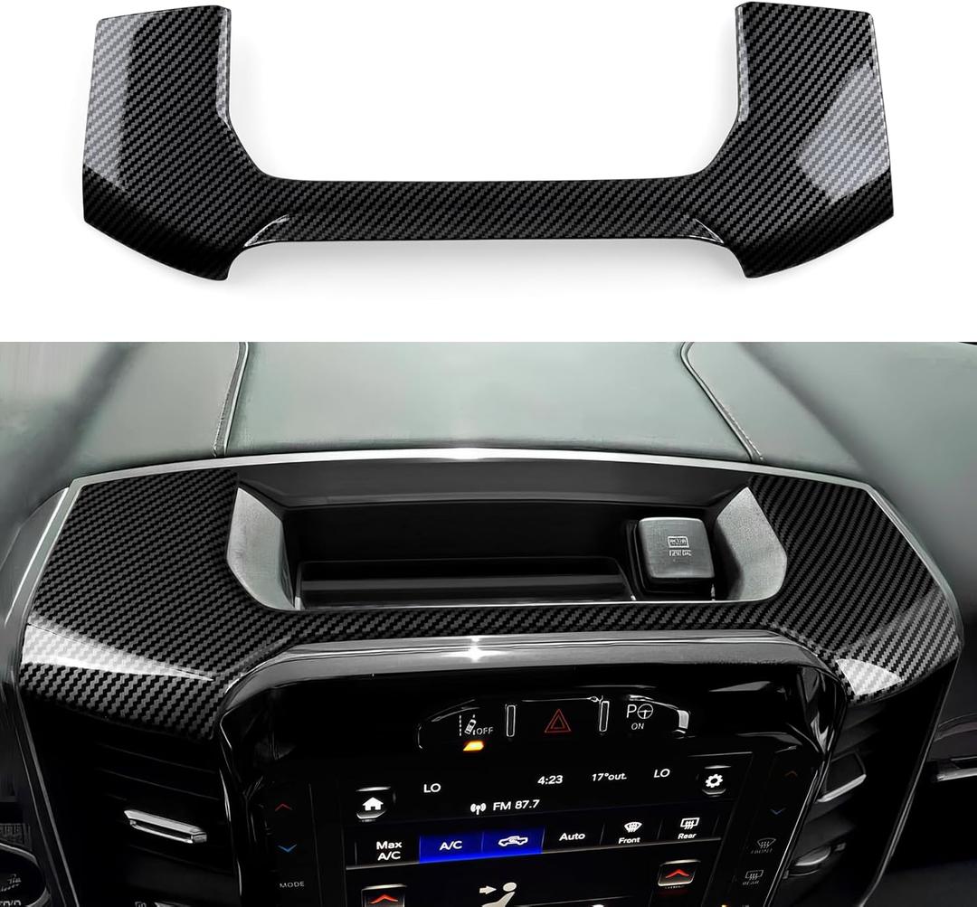 Center Console Navigation Panel Cover Trim Decals for 2019-2026 Dodge Ram 1500 2500 3500 Accessories Carbon Fiber Stickers, Only Fit 12inch Model