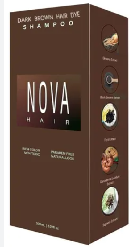 Hair Dye Shampoo & Champu Para Canas - Natural 3-in-1 Instant Gray Coverage for Men & Women (Light brown-200ML)