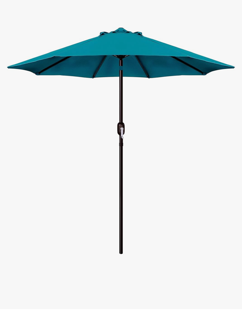 Blissun 9' Outdoor Patio Umbrella, Outdoor Table Umbrella, Yard Umbrella, Market Umbrella with 8 Sturdy Ribs, Push Button Tilt and Crank