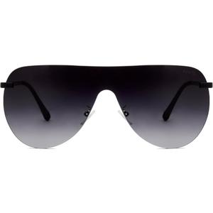 NYS Collection Rimless Oversized Flat Top Shield Sunglasses for Men Women Aviator Style, 100% UV400 Protection