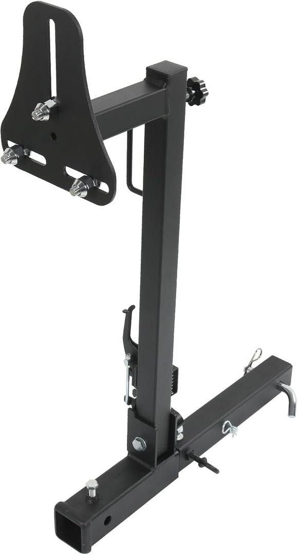 JDMSPEED RV Spare Tire Carrier Mount Adjustable Trailer Hitch with 2 Inch Receiver Compatible with 16" 16.5" 19.5" 22.5" 24" Wheels for Vans SUVs and Motorhomes