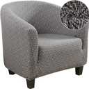 SearchI Club Chair Slipcover Stretch Barrel Chair Covers Printed Tub Chair Slipcovers Soft Spandex Armchair Sofa Cover Removable Couch Furniture Protector Arm Chair Cover for Living Room(Gray3)