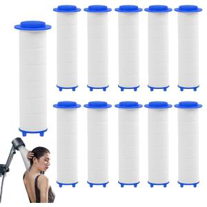 10Pcs Shower Head Filter Drivese, 2.95 Inch Ion Shower Dropse Head Filter PP Cotton Replacement Cartridge, Water Filter Core Cotton For Handheld Showerheads.