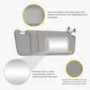 Pair of Left and Right Side Gray Sun Visor Fit for Fit for 2007-2011 Toyota Camry with Sunroof, Sunvisor Replacement for 74320-06800-B0 74310-06770-B0, with Makeup Mirror and with Light