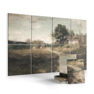 Wall Art Acoustic Panels,70''47''Sound Absorbing Panels-8-Pack with 60 Adhesive Tabs, Decorative Sound Absorbing Panels for Living Room and Recording Studio, Offices-Arkville Landscape