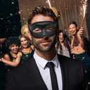 Thmyo Couple Masquerade Masks Set with Holding Stick, Venetian Handheld Party Mask for Women and Men Party Costumes Accessory