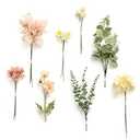 Ling's moment Artificial Greenery Stems Box Set, 31pcs with 8 Kinds of Faux Greenery Picks for DIY Bridal Bouquets Wedding Floral Arrangement Table Centerpieces, Nude & Yellow