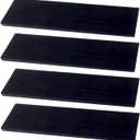 4pcs Medicine Cabinet Shelves Replacement, 33cm/13in Wooden Wall Mounted Storage Cabinet Shelves for Kitchen Living Room Bathroom Organization (Black)