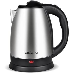 DEZIN Electric Kettle Upgraded, BPA Free 2L Stainless Steel Tea Kettle, Fast Boil Water Warmer with Auto Shut Off and Boil Dry Protection Tech for Coffee, Tea, Beverages