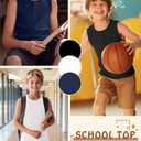 LessonZoo 3 Pack Toddler Boys Tank Tops,Black, White, Dark Blue,9-10 Years