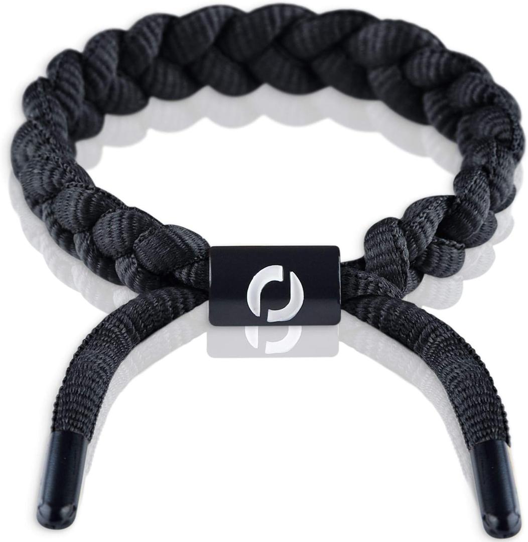 Adjustable Paracord Bracelet Made of Durable Waterproof Rope | Stylish Accessory For Men | 7 colors | Fits Any 6-8.5" Wrist Size (1-Black)