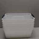 IRIS USA 13 QT Plastic Storage Box with Lid and Latches - 6 Pack - BPA-Free, See-Through Organizing Solution, Durable Nestable Stackable Containers, Secure Pull Handle - Clear