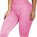 OLCHEE Womens Workout Sets 2 Piece - Seamless Yoga Leggings and Cross-Strap Sports Bra Gym Outfits Activewear Matching Set (Pink, L)