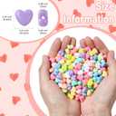 DanLingJewelry 1200Pcs Heart Shaped Opaque Acrylic Beads - Colorful Valentine's Day Hearts for Bracelets and Necklaces Making