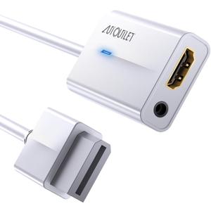 AUTOUTLET Wii to HDMI Converter 1080P for Full HD Device, Wii HDMI Adapter with 3,5mm Audio Jack&HDMI Output Compatible with Nintendo Wii, Wii U, HDTV, Monitor-Supports All Wii Display Modes 720P (White)