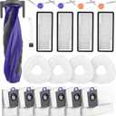 20 Pcs Accessories kit for NARWAL Freo Z10 Ultra/NARWAL Freo Z10 Robot Vacuum Cleaner, 1 Main Roller Brush, 6 Dust Bags, 4 Hepa Filters, 4 Mop Pads, 4 Side Brushes, 1 Clean Tool