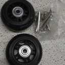 1 Pair/2pcs Luggage Suitcase Replacement Wheels 60mm*24mm, Rubber Swivel Caster Wheels 6mm Bearings Repair Kits (OD60xThk24mm/2.36x0.94in)
