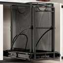 Under Sink Trash Can 7.4Gal 30Qt Pull Out Trash Can Under Cabinet 13" Wx17 Hx19 D, Cabinet Trash Can Pull Out Kit Sliding Garbage Bin Under Counter, with A Metal Basket (Black + Metal Basket)