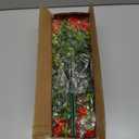 Grunyia 10 Bundles Artificial Fake Flowers, Faux Outdoor Plastic Plants UV Resistant Shrubs Outside Indoor Decorations (Red-Eucalyptus)