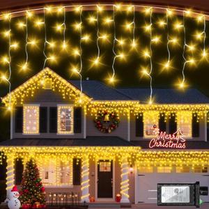 670 LED 66ft Christmas Lights with 148 Drops, 12 Lighting Modes Warm White Christmas Decoration Twinkling Lights Dimmable, Timer Outdoor Waterproof Fairy Lights for Indoor Garden House Eaves Roof